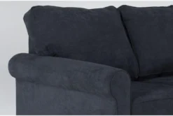 Athos Midnight Blue 3 Piece Queen Sleeper Sofa, Loveseat & Chair Set -Living Room Furniture Shop 309828 blue fabric living room set detail 46