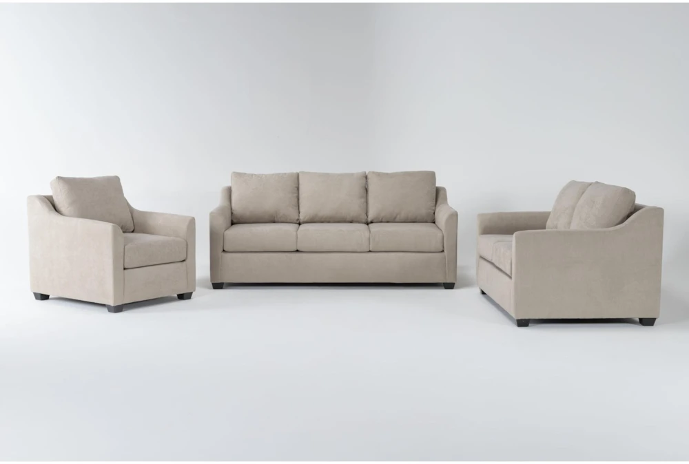 Porthos Cream 3 Piece Queen Sleeper Sofa, Loveseat & Chair Set 1 Porthos Cream 3 Piece Queen Sleeper Sofa, Loveseat & Chair Set