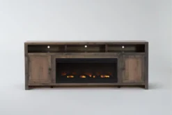 Ducar 84" Fireplace Tv Stand -Living Room Furniture Shop 310195 brown wood media console front 03