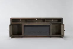 Ducar 84" Fireplace Tv Stand -Living Room Furniture Shop 310195 brown wood media console front 05