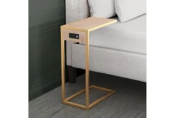 Brown And Gold C-Table With Power Outlet And USB -Living Room Furniture Shop 311374 room 85