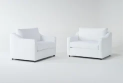 Merion 50" Snow Accent Chair Set Of 2