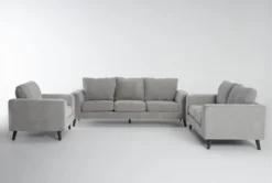 Canela II Dove 3 Piece Sofa, Loveseat & Chair Set