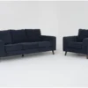 Canela II Midnight Blue 2 Piece Sofa & Chair Set