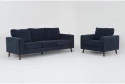 Canela II Midnight Blue 2 Piece Sofa & Chair Set