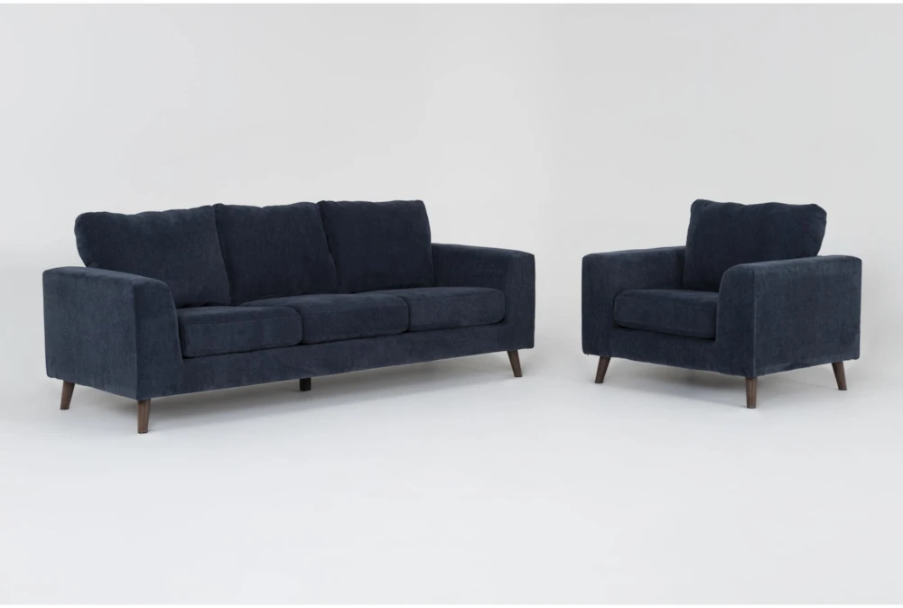 Canela II Midnight Blue 2 Piece Sofa & Chair Set 1 Canela II Midnight Blue 2 Piece Sofa & Chair Set