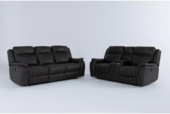 Griffin Grey 2 Piece Power Reclining Sofa & Loveseat Set