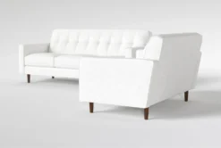 London Optical 2 Piece Sofa & Loveseat -Living Room Furniture Shop 312032 white fabric sofa and loveseat set side 19