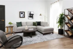 Amherst Cobblestone 2 Piece Sectional W/Right Arm Facing Chaise & Ottoman 11 Amherst Cobblestone 2 Piece Sectional W/Right Arm Facing Chaise & Ottoman -Living Room Furniture Shop 312089 grey fabric living room set room 86