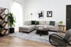 Amherst Cobblestone 2 Piece Sectional W/Left Arm Facing Chaise & Ottoman 13 Amherst Cobblestone 2 Piece Sectional W/Left Arm Facing Chaise & Ottoman -Living Room Furniture Shop 312090 grey fabric living room set room 87