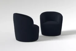 Bijoux "33" Velvet 2 Swivel Chairs -Living Room Furniture Shop 312602 blue fabric sectional side 18