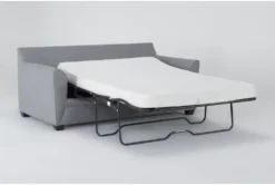 Jaylen Cement 74" Full Sleeper Sofa -Living Room Furniture Shop 312661 grey fabric sleeper side 19