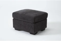 Shea Charcoal Ottoman -Living Room Furniture Shop 313031 grey fabric ottoman detail 44
