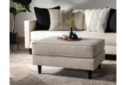 Calais Vanilla Ottoman -Living Room Furniture Shop 313085 white fabric ottoman room 70