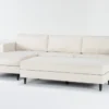 Calais Vanilla 112" 2 Piece Sectional With Left Arm Facing Chaise & Cocktail Ottoman