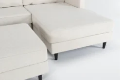 Calais Vanilla 112" 2 Piece Sectional With Right Arm Facing Chaise & Cocktail Ottoman -Living Room Furniture Shop 313097 white fabric sectional detail 47
