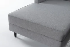 Calais Gravel 112" 2 Piece Sectional With Left Arm Facing Chaise & Cocktail Ottoman -Living Room Furniture Shop 313111 grey fabric sectional detail 45