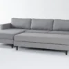 Calais Gravel 112" 2 Piece Sectional With Left Arm Facing Chaise & Cocktail Ottoman
