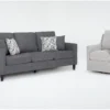 Stark Dark Grey Sofa & Light Grey Swivel Chair