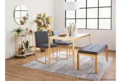 Fede Gold Metal And Grey Faux Leather Bench -Living Room Furniture Shop 313722 grey faux leather bench room 88