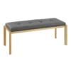 Fede Gold Metal And Grey Faux Leather Bench