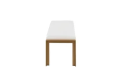 Fede Gold Metal And White Faux Leather Bench -Living Room Furniture Shop 313723 white faux leather bench side 14