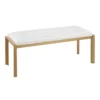 Fede Gold Metal And White Faux Leather Bench