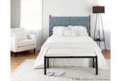 Fede Black Metal And White Faux Leather Bench -Living Room Furniture Shop 313727 white faux leather bench room 87