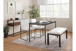 Fede Black Metal And White Faux Leather Bench -Living Room Furniture Shop 313727 white faux leather bench room 88