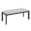 Fede Black Metal And White Faux Leather Bench