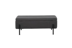 Ella Storage Bench In Black Steel And Charcoal Fabric 11 Ella Storage Bench In Black Steel And Charcoal Fabric -Living Room Furniture Shop 313736 grey polyester bench back 82