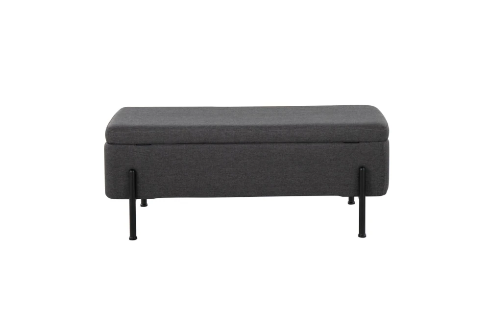 Ella Storage Bench In Black Steel And Charcoal Fabric 3 Ella Storage Bench In Black Steel And Charcoal Fabric - Image 3