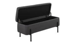 Ella Storage Bench In Black Steel And Charcoal Fabric 17 Ella Storage Bench In Black Steel And Charcoal Fabric -Living Room Furniture Shop 313736 grey polyester bench detail 44