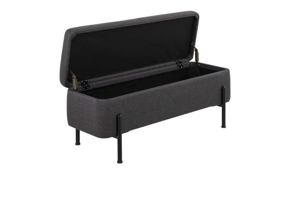 Ella Storage Bench In Black Steel And Charcoal Fabric 9 Ella Storage Bench In Black Steel And Charcoal Fabric - Image 9