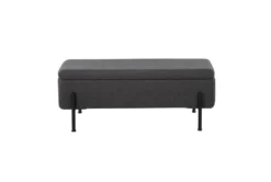 Ella Storage Bench In Black Steel And Charcoal Fabric 14 Ella Storage Bench In Black Steel And Charcoal Fabric -Living Room Furniture Shop 313736 grey polyester bench front 02