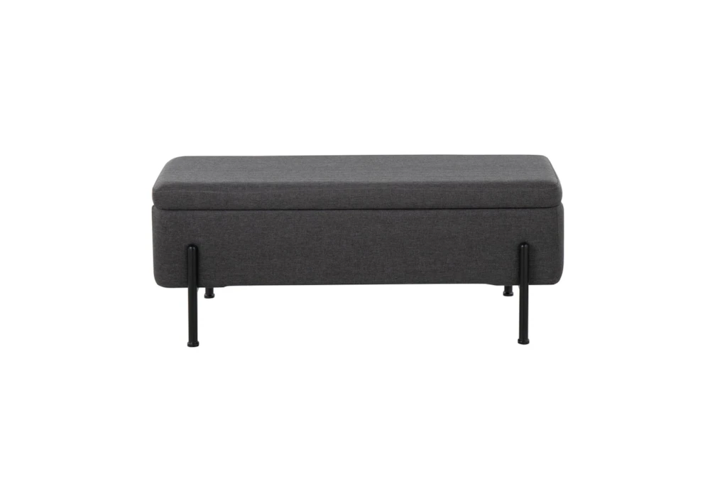 Ella Storage Bench In Black Steel And Charcoal Fabric 6 Ella Storage Bench In Black Steel And Charcoal Fabric - Image 6