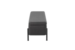 Ella Storage Bench In Black Steel And Charcoal Fabric 15 Ella Storage Bench In Black Steel And Charcoal Fabric -Living Room Furniture Shop 313736 grey polyester bench side 14
