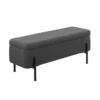 Ella Storage Bench In Black Steel And Charcoal Fabric