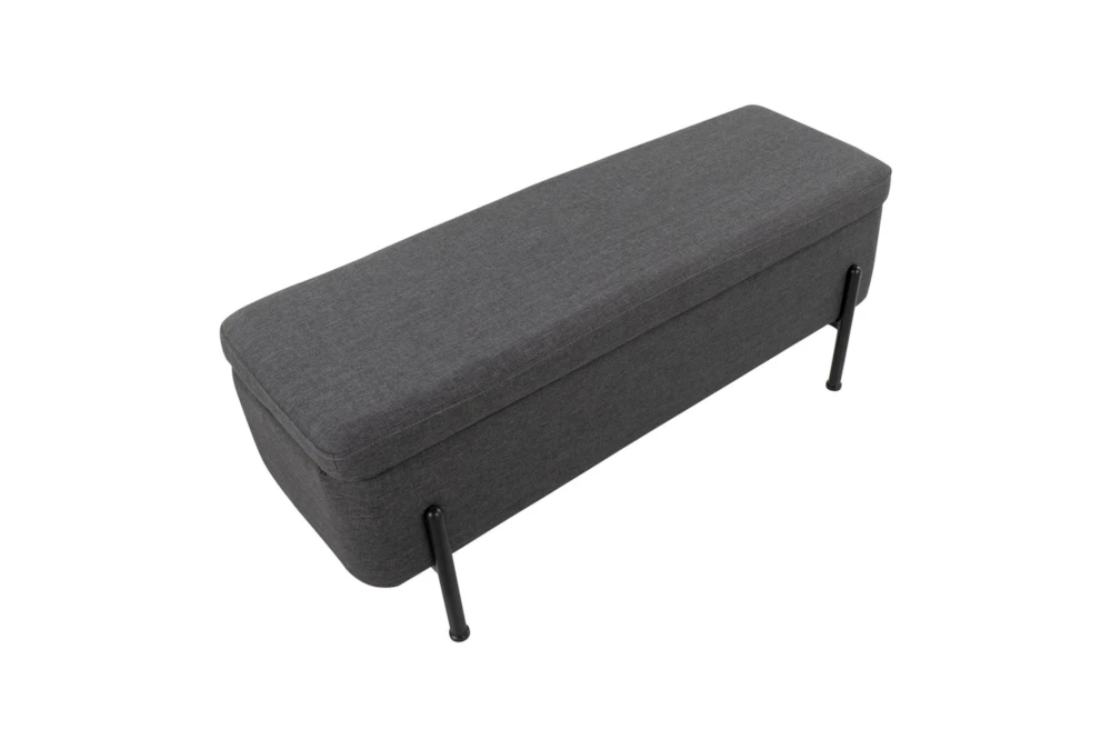 Ella Storage Bench In Black Steel And Charcoal Fabric 8 Ella Storage Bench In Black Steel And Charcoal Fabric - Image 8