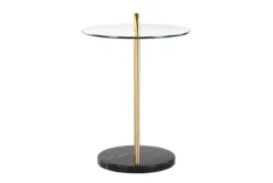 Kate Black Marble, Gold And Glass Side Table -Living Room Furniture Shop 313740 gold metal chairside table back 82