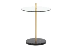 Kate Black Marble, Gold And Glass Side Table -Living Room Furniture Shop 313740 gold metal chairside table front 02