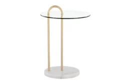 Kate White Marble, Gold And Glass Side Table -Living Room Furniture Shop 313742 gold metal chairside table side 14