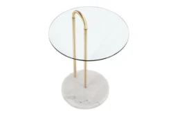 Kate White Marble, Gold And Glass Side Table -Living Room Furniture Shop 313742 gold metal chairside table top 31