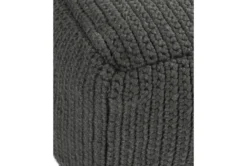 18X18X14 Dark Grey Performance Knit Indoor Outdoor Pouf -Living Room Furniture Shop 313866 grey polyester pouf detail 44