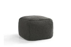 18X18X14 Dark Grey Performance Knit Indoor Outdoor Pouf