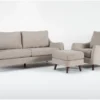 Dua II Dove Sofa, Chair & Ottoman Set