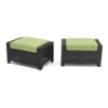 Sagrada Outdoor Ottomans With Ginkgo Green Sunbrella Cushions Set Of 2