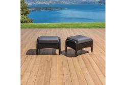 Sagrada Outdoor Ottomans With Grey Polyester Cushions Set Of 2 -Living Room Furniture Shop 314269 brown metal ottoman room 85