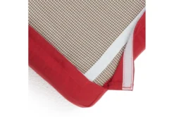 Sagrada Outdoor Ottomans With Sunset Red Sunbrella Cushions Set Of 2 -Living Room Furniture Shop 314273 brown metal ottoman detail 46