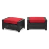 Sagrada Outdoor Ottomans With Sunset Red Sunbrella Cushions Set Of 2